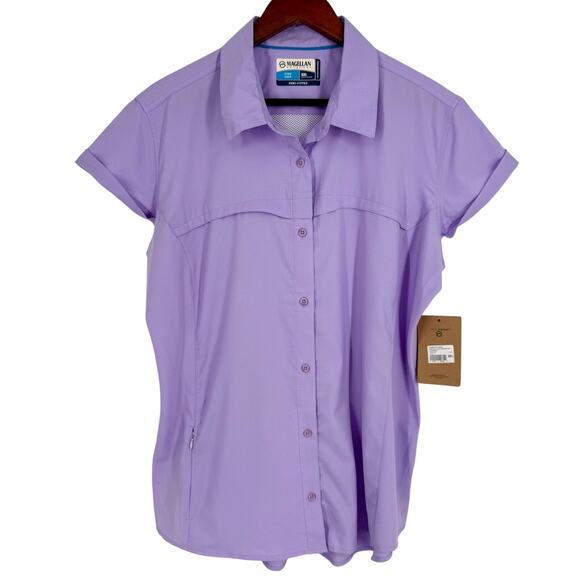 NEW NWT Magellan Outdoors Womens Plus Size XXL 2XL Fish Gear Blouse Shirt Top - Picture 1 of 7